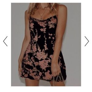 Princess Polly Mena Black Printed Cowl Neck Dress, Size US 4